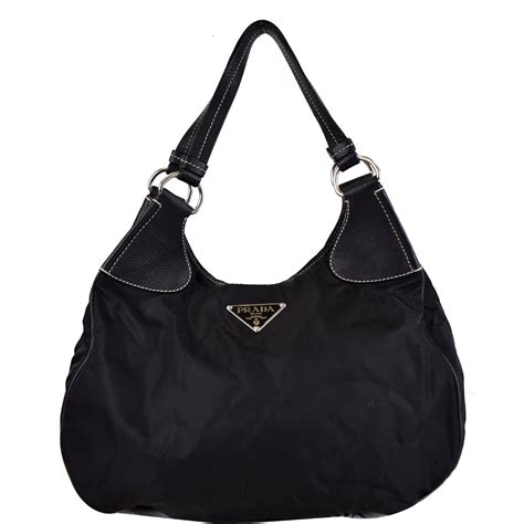 black nylon hobo bag prada|vintage Prada nylon tote.